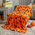 SE SOFTEXLY Ghost Halloween Reversible Pumpkin Fleece Throw Blanket 50x70 by Deal US