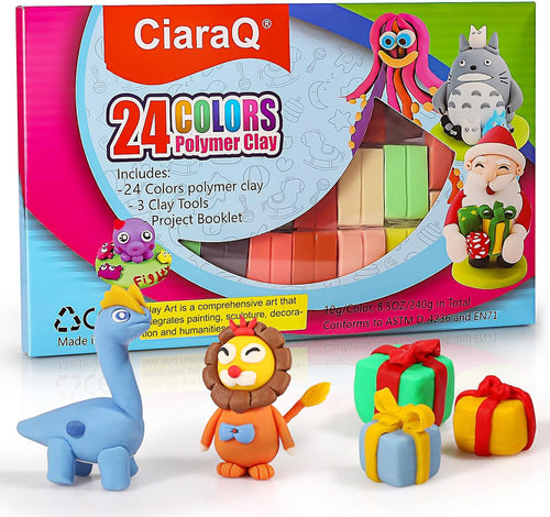 CiaraQ Polymer Clay Kit Mini Modeling Set 24 Colors for Kids Beginners Artist by Deal US