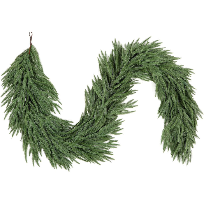 GDENZL 5FT Artificial Norfolk Pine Garland Green Faux Xmas Decor Size 5FT by Deal US