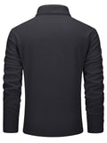 KEFITEVD Men's Quarter Zip Sweatshirt Thermal Fleece Pullover Black Size M by Deal US