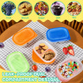 ISUSSER 50Pc Reusable Snack Pack Containers Double Compartment Clear Plastic by Deal US