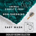 DaDa Bedding Emerald Green Blue Faux Fur Sherpa Throw Blanket by DaDalogy Bedding Collection