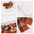 TITKKOP Toddler Baby Girl Ribbed Top Plaid Pants Belt Set Orange Grid Size 4-5T by Deal US