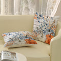 Yxuiyal Fall Pillow Covers 18x18 Set of 2 Blue Orange Pumpkin Leaves by Deal US