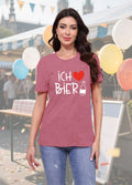 CQF Oktoberfest Women's Ich Liebe Bier T-Shirt Casual German Tee by Deal US