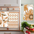 Lebsitey Orange Leaf Pattern Kitchen Towel Set of 4 24x16 Inch Polyester by Deal US