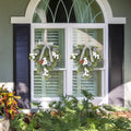 Super Holiday Christmas 2PCS Artificial Green Plant Wreaths Grey Velvet Bow by Deal US