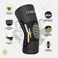 Lusenone Copper Knee Brace Compression Sleeve 2 Pack Black Size L by Deal US
