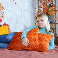 HunnmingRe 2 Pc Pumpkin Throw Pillow Covers 18x18 Orange Autumn Decor by Deal US