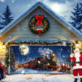 Yomaiha Christmas Santa Garage Door Cover Banner 6x13 ft Red Polyester by Deal US