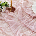 ZKPMJH 6PCS Dusty Pink Cheese Cloth Table Runner 35x120in Boho Gauze by Deal US