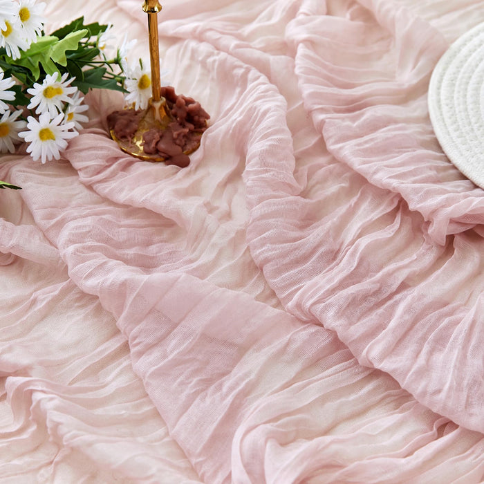 ZKPMJH 6PCS Dusty Pink Cheese Cloth Table Runner 35x120in Boho Gauze by Deal US