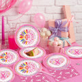 Detanpoly 96pcs Breast Cancer Awareness Pink Ribbon Plates Napkins Forks Set by Deal US