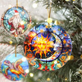 Touber Sun God Christmas Ornament Ceramic Holiday Decor Sun and Moon by Deal US