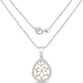 0.45 Carat Genuine White Diamond and Yellow Diamond .925 Sterling Silver Pendant by Bids.com