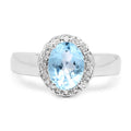 2.58 Carat Genuine Blue Topaz and White Topaz .925 Sterling Silver Ring by Bids.com