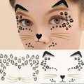 eyigylyo Cat Face Gems Black Cat Temporary Tattoo Halloween Festival Rave by Deal US