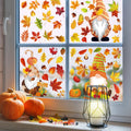 Pedel Fall Gnome Window Clings 93Pcs Thanksgiving Autumn Leaves Decals by Deal US