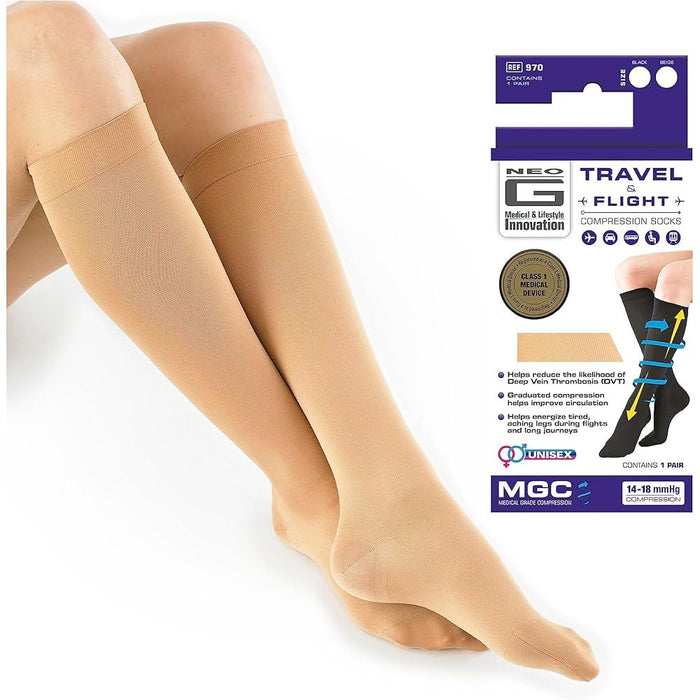 Neo G Energizing Compression Knee High Socks – Tan, Medium by Pasteur Pharmacy