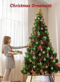 SmartDawn 12 Pcs 3.15in Christmas Ball Ornaments Red Green Plastic by Deal US