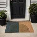 Qabliqo Boho Welcome Door Mat Mid Century Modern Green Chenille 17x30 Inch by Deal US