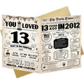 ZUDBBDSD 13th Birthday Card Boys Girls Party Decorations Retro Variety Pack by Deal US