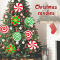 Generic Gingerbread Christmas Wooden Ornaments Large Red White Peppermint by Deal US