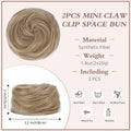 BOGSEA Space Buns Hair Pieces 2PCS Mini Claw Clip 27/613# Color by Deal US