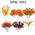 PARTY JOY 15 Bunches Artificial Fall Orchid Flowers 10x5x5in Autumn Decor by Deal US