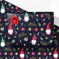 GIOLNIAY Gnome Christmas Wrapping Paper Navy Blue 4 Jumbo Sheets 28x40 by Deal US