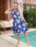 Ahegao Hawaiian Flower Girls Dress Lace 3D Flower Blue Pink Green Size 10 by Deal US