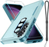 Military-Grade Shockproof Case for Samsung Galaxy S25 FE with Screen Protector Camera Cover Mint Green