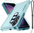 Military-Grade Shockproof Case for Samsung Galaxy S25 FE with Screen Protector Camera Cover Mint Green by Merch Section