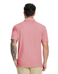 MICHEL ROUEN Men's Dry Fit Golf Polo Shirt Pink Heather Jacquard Size M by Deal US