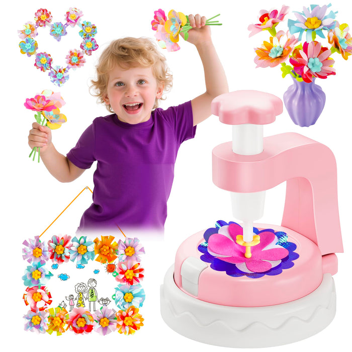 Kingci Fabric Flower Bouquets DIY Kit 117PCS Pink Creative Craft Set by Deal US