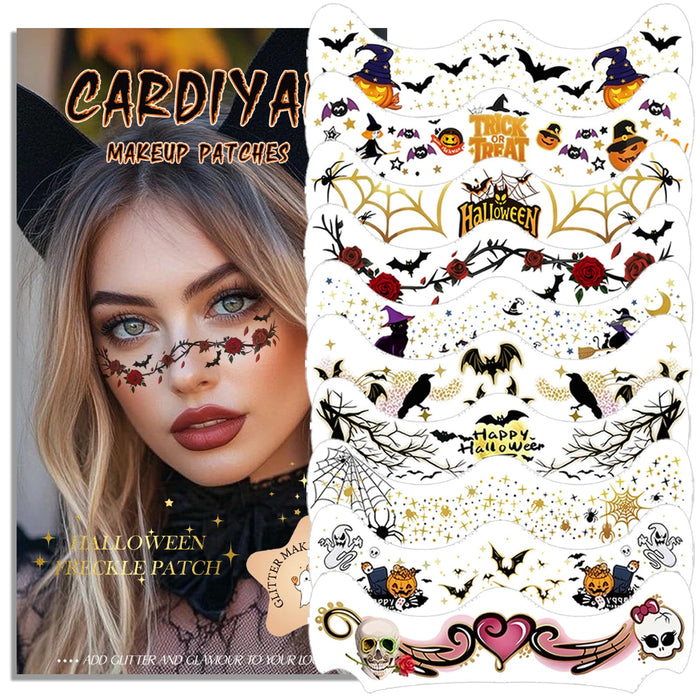 Cardiyar Glitter Freckles 24PCS Waterproof Gold Temporary Face Tattoos by Deal US