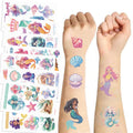 SBOBUY 10 Sheets Yellow Mermaid Temporary Tattoos Birthday Party Supplies by Deal US