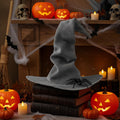 JenPen 2 Pcs Large Halloween Witch Hat Women Velvet Ruched Wide Gray One Size by Deal US