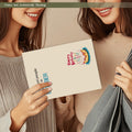 MOSSSH October Birthday Cards with Envelope Sticker Black Letter Print by Deal US