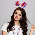 Hicarer 80s Women Tutu Set Pom Pom Headband Necklaces Earrings Red Blue White M by Deal US