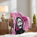 LOSIVISHE Halloween Flannel Throw Blanket Pink Ghost Pattern 50x70 in by Deal US