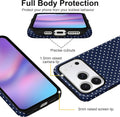 Navy Blue Polka Dot Case for iPhone 17 Pro Glossy Hybrid Hard Shell Scratch Resistant Cover by Merch Section