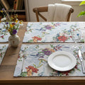 DaDa Bedding Set of 4-Pieces Tropical Sky Blue Birds Floral Tapestry Dining Table Placemats 13” x 19” (18116) by DaDalogy Bedding Collection