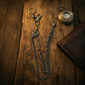 SISICHIC Pants Jean Chain Belt: Heavy Wallet Pocket Chain, Cool Streetwear Goth Punk Grunge Skeleton emo Rockstar Pirate Accessories - Black Skull Anchor