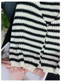 SOLY HUX Women's Striped V Neck Sweater Vest Sleeveless Cardigan Black Beige S by Deal US