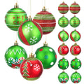 SmartDawn 12 Pcs 3.15in Christmas Ball Ornaments Red Green Plastic by Deal US