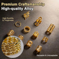 XCZYN Gold Hair Braids Dreadlock Non-Piercing Ear Clip Beard Cuffs Clip Hair Accessories Styling Fashion Jewelry Gift Toos for Women Men Passion Twist Goddess Locs Crochet Hair Rings (40Pcs, Gold)