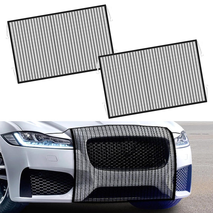 Downhill Front Hood Grille Protection Mesh 2PCS 41.33x31.49in Black by Deal US