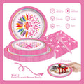Detanpoly 96pcs Breast Cancer Awareness Pink Ribbon Plates Napkins Forks Set by Deal US