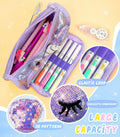 LISEVO 3D Sparkly Pencil Case Purple Cute Sequin Pencil Pouch Girls Kids by Deal US